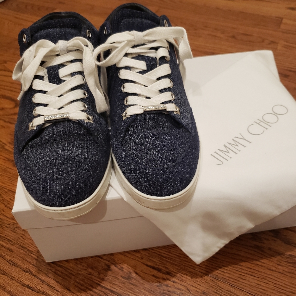 Authentic Jimmy Choo Miami Denim Sneakers - sz 6.5